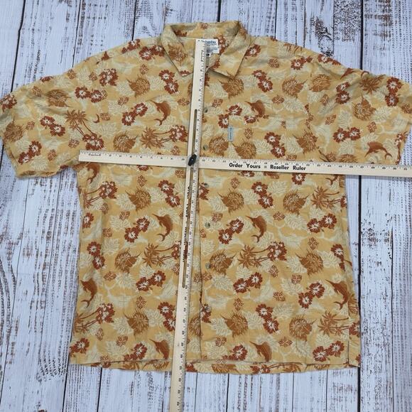 Columbia Hawaiian Fish Print Linen Cotton Shirt Men’s XL Aloha Beach Vibes - Picture 3 of 7